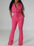 Solid Zip Top & Drawstring Pants Set