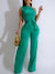 Solid One-Shoulder Tied Jumpsuit