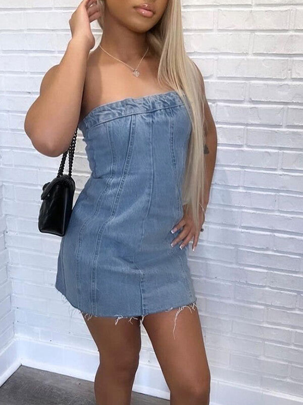 Strapless Denim Dress