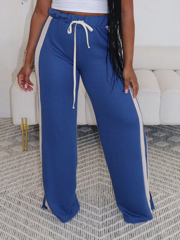 Side-Stripe Wide-Leg Pants