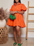 Solid Puff-Sleeve Ruffle Dress