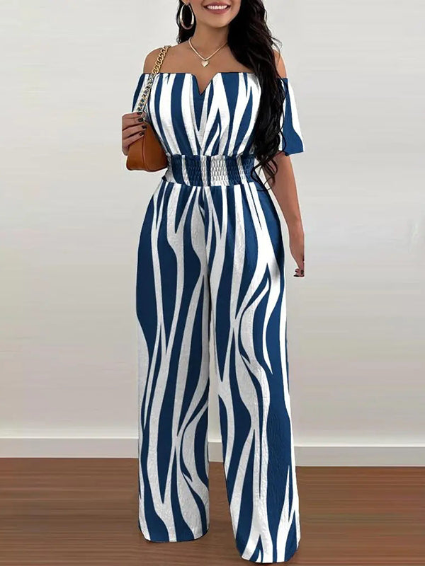 Printed Off-Shoulder Jumpsuit