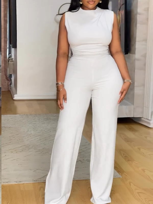 Sleeveless Wide-Leg Jumpsuit