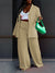 Solid Blazer & Wide-Leg Pants Set