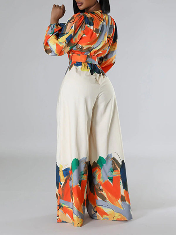 Printed Wide-Leg Jumpsuit