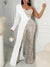 Sequin-Combo One-Shoulder Jumpsuit