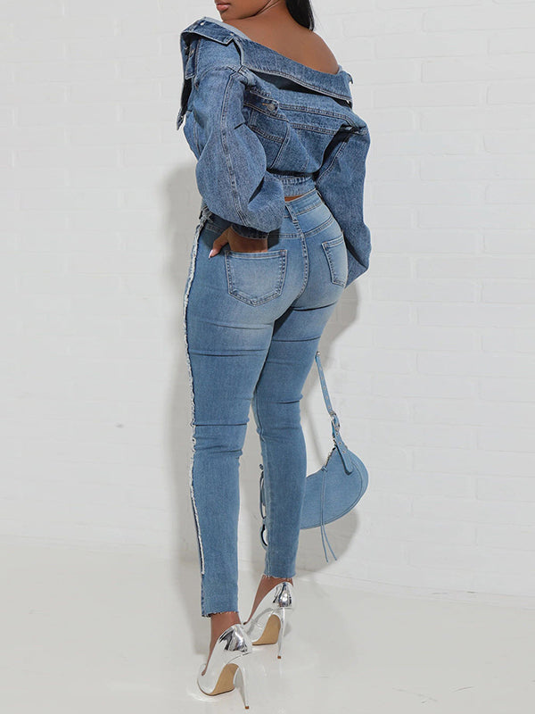 Motionkiller Asymmetric Denim Jacket