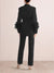 Belted Feather Blazer & Pants Set