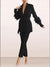 Belted Feather Blazer & Pants Set