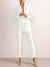 Belted Feather Blazer & Pants Set