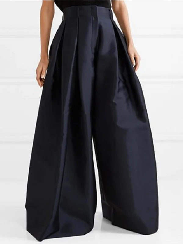 Solid Wide-Leg Pants