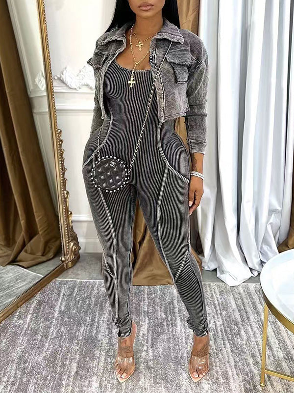 Printed Jacket &amp; Jumpsuit Set