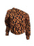 Leopard Boat-Neck Button Sweatshirt