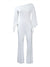 White Boat-Neck Jumpsuit