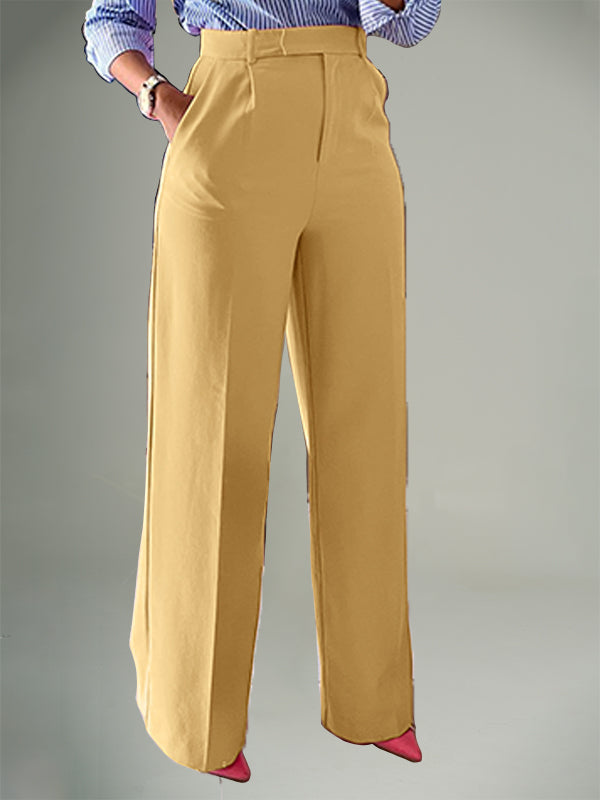 Solid Straight Pants