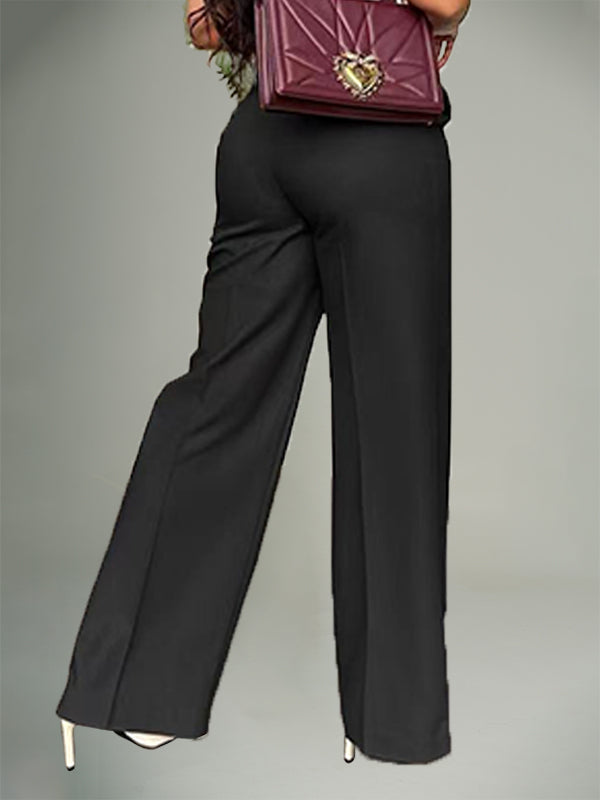 Solid Straight Pants