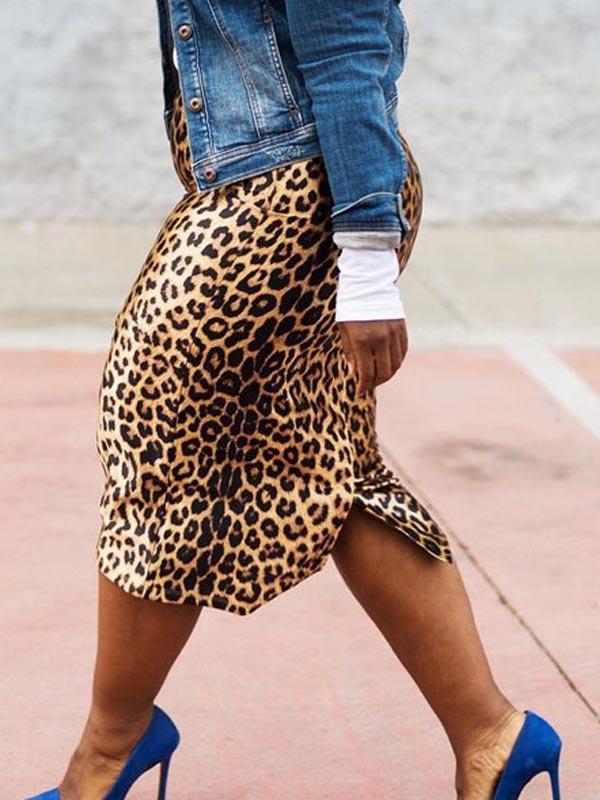 Leopard Pencil Skirt