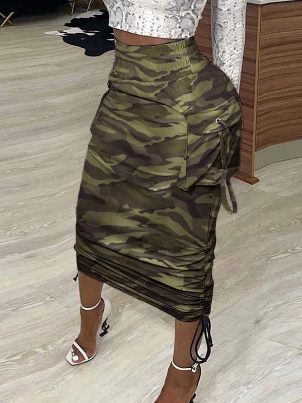 Camo Drawstring Skirt