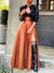 Slit Faux-Leather Skirt