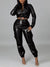 Faux-Leather Jacket & Jogger Pants Set