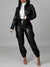 Faux-Leather Jacket & Jogger Pants Set