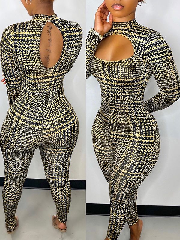 Printed Cutout Jumpsuit