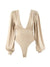 Puff-Sleeve Plunge Bodysuit--Clearance