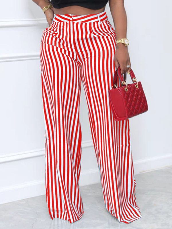 Stripe Wide-Leg Pants--Clearance