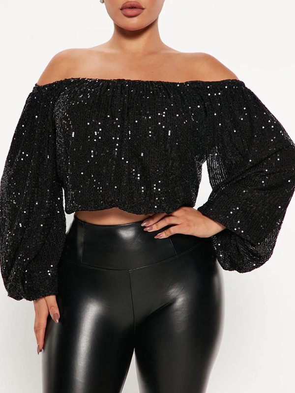 Sequin Off-Shoulder Top