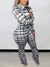 Plaid Ruched Leg Jumpsuit