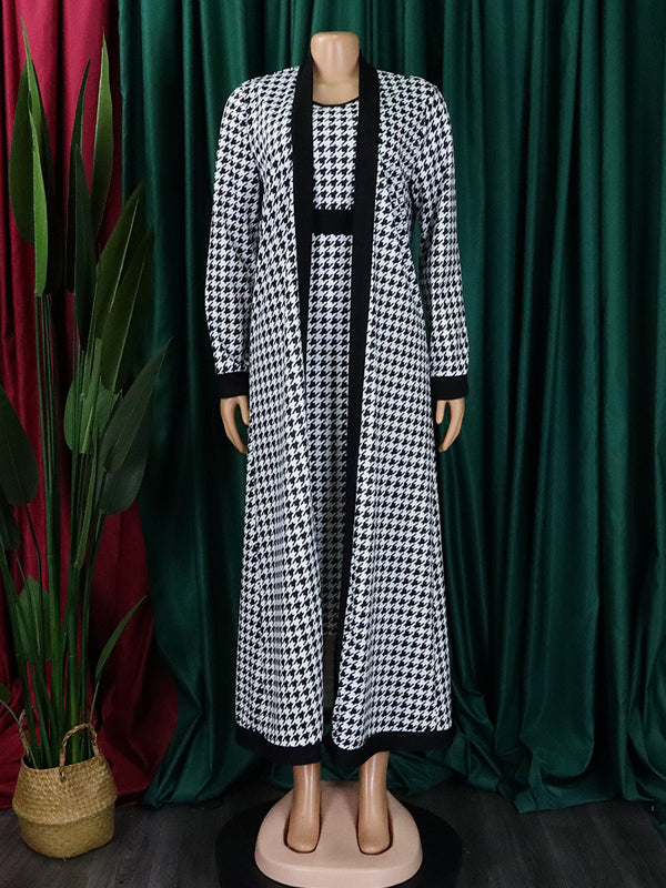 Houndstooth Kimono & Dress Set