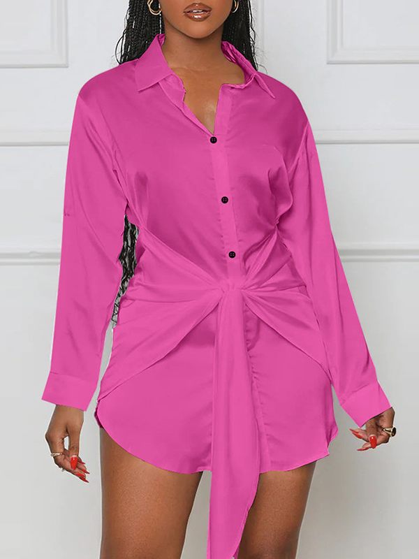 Tied-Front Shirt Dress--Clearance