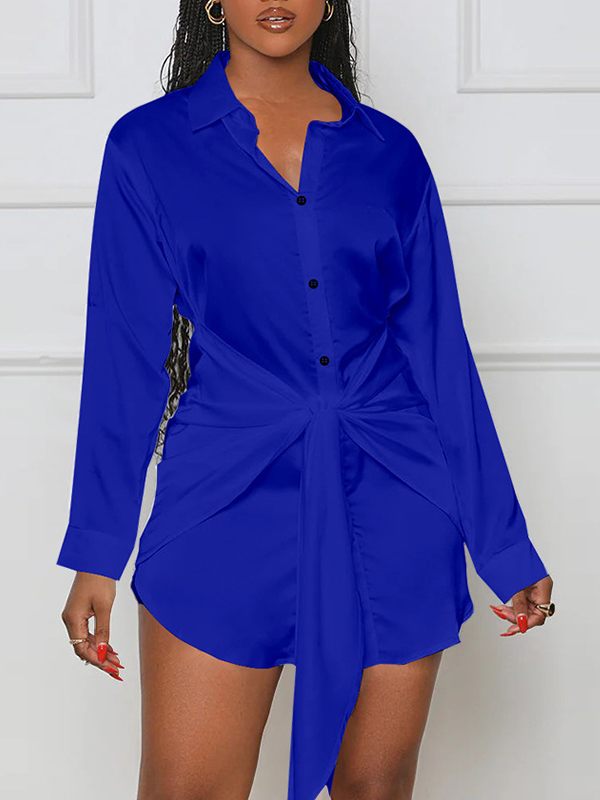 Tied-Front Shirt Dress--Clearance