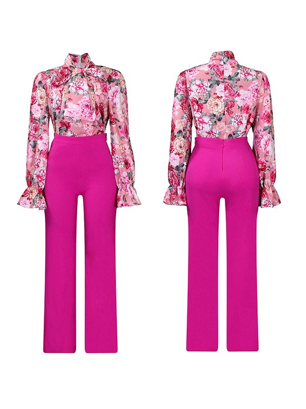 Floral Blouse & Pants Set