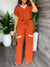 V-Neck Top & Drawstring Pants Set