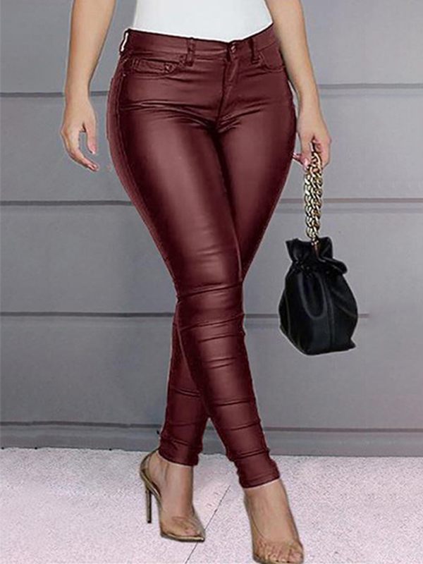 Faux-Leather Skinny Pants