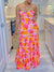 Printed Strapless Maxi Dress