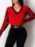 Black Contrast V-Neck Sweater--Clearance