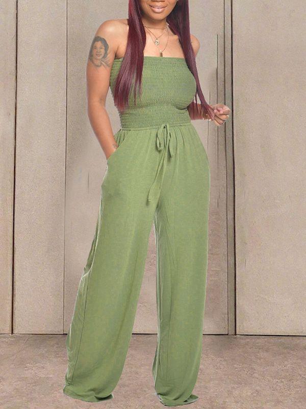 Smocked Bandeau Jumpsuit