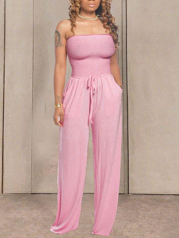 Smocked Bandeau Jumpsuit